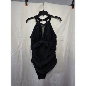 Tempt Me Women Black One Piece Swimsuit L Halter Size Large